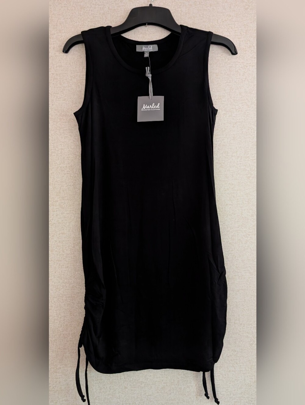 Marled Black Sleeveless Midi Dress